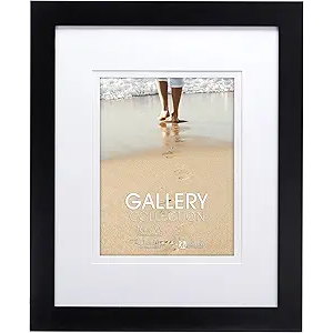 Malden 16x20 Matted Picture Frame - Made to Display Pictures 11x14 with Mat, or 16x20 without Mat -Black
