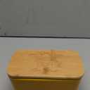 Covered Butter Dish with Lid, Large Butter Dishes for Countertop, Yellow Butter Holder with Airtight Seal Butter Container for East West Coast Butter, HoneyBee Table Decor