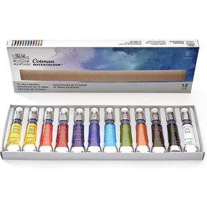 Cotman Watercolor Paints 8ml 12/Pkg-Assorted Colors