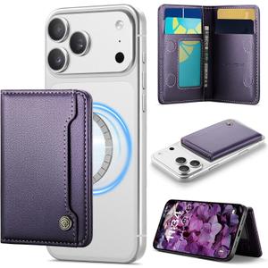 Vinich for MagSafe Wallet Magnetic RFID Blocking Card Holder Compatible with MagSafe Phones and Cases, Strong Magnet Minimalist Phone Wallet for iPhone 17/16/15/14/13/12/ Pro/Max/Plus, Purple