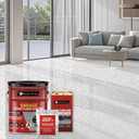 4 Gallon Luxury 3‑Component Epoxy Colored Sand Self‑Leveling Floor Paint, Marble‑Effect, 100% High Solids, 5.5:1 Sand‑Aggregate Ratio, 6H Hardness,1.5mm Finished Thickness (Light Gray ,100 Sq.Ft)
