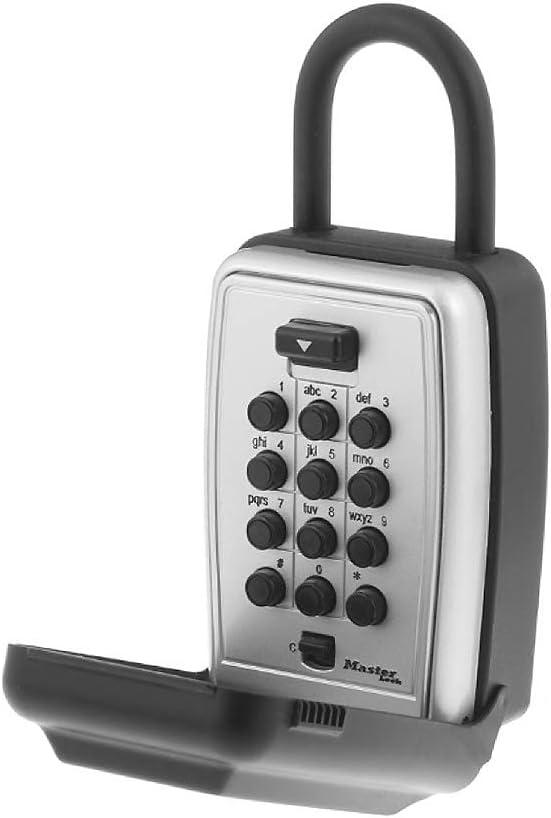 Master Lock Black Outdoor Key Lock Box with Push Buttons to Hide a Key, Easily Set, Share, and Change Combination for Tenants, Guests, Clients, Move Between Listings, 5422E