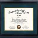 GMFrames 11x14 Diploma Degree Frame with Navy Mat or Display 15x18 Certificates without Mat,Solid Wood,Black Finish with Intricate Black Rope Detail,UV Protection Acrylic