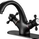 Bathroom Faucet Oil Rubbed Bronze GGStudy Bathroom Vanity Faucet Single Handle One Hole Bathroom Sink Faucet Basin with Cover Plate