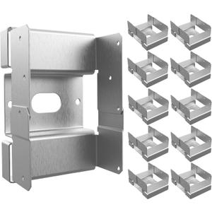 10 x 10 pcs Nominal 4x6 Heavy Duty Post Base for Concrete, Adjustable Galvanized Steel Deck Post Bracket, Post Anchor with 1-inch Standoff for Deck/Patio/Pergola