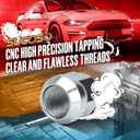 12mmx1.5 Zinc Aftermarket Wheel Lug Nuts, 20 Pcs M12x1.5 Open End Cone Seat Bulge Acorn One-Piece lugnuts 0.83(21mm) Long 3/4(19mm) Hex, Sliver