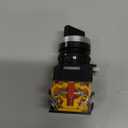 LA38-11BX22 Momentary Rotary Selector Switch, 2 Position Self-Resetting, 22mm Mounting Hole, 10A 220V/380V, Plastic