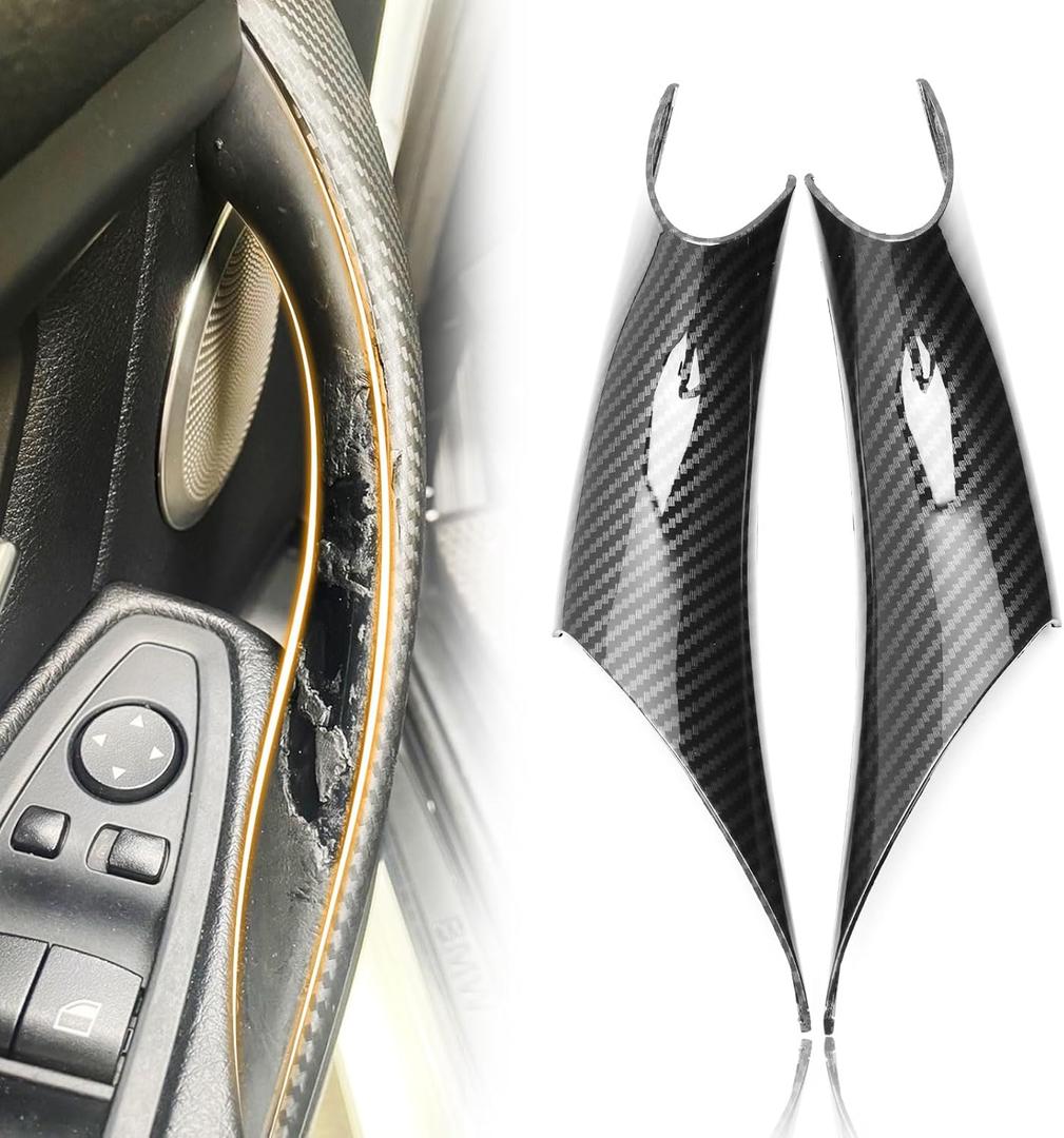 2PCS Front Interior Inner Inside car Door Pull Handle Grab Cover Fit for BMW 3 Series 320i/328i/330i/335i/F30/F31/F34 2012-2018 and 4 Series 428i/435i/F32/F36 2012-2018 Carbon Fiber Color