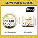 2 x White Graduation Decorations 2026 Deals,9 Inch White Plates and Napkins Set of 20, Class of 2026 Plates and Napkins for Congrats Grad Party Decorations