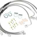 89716 Stainless Brake Lines, Front and Rear Extended Brake Lines Compatible with Jeep Wrangler JK JKU 2007-2018 for 4-6" Lift