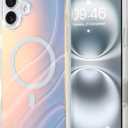 ZIYE Iridescent Case Designed for iPhone 16 Cute Fluorescent Laser Design Soft TPU Bumper Hard PC Scratch-Resistant Shockproof Protective Phone Cover for Women Girls Men Rainbow#1
