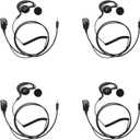 G Shape Walkie Talkie Earpiece Headset with PTT Mic Compatible with Cobra PX655 RX385 RX680 RX685 CXT195 CXT345 PX650 CX112 ACXT545 ACXT145 ACXT645 Two Way Radios,4PCS
