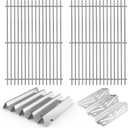 10-Piece Grill Kit for Weber Genesis II 300, Replaces 66802/66795/66685 | Replaces OEM W10432539/W10432544. Fits Whirlpool, KitchenAid, JennAir Gas Ranges. Even Heat, Oil Ridges & Easy Seasoning (26.5" x 18.75" for Weber Genesis II GS4)