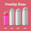Owala Kids FreeSip Insulated Stainless Steel Water Bottle with Straw, BPA-Free Sports Water Bottle, Great for Travel, 16 oz, All the Berries