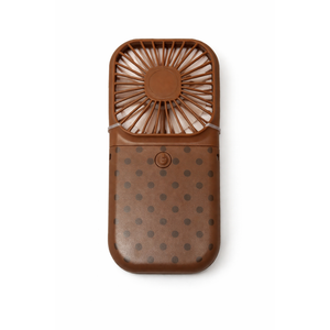 Portable Neck Fan Mini Quiet Handheld Personal Foldable USB Rechargeable Fan Operated for Home Office Outdoor Travel, Hands Free Necklace Fans, Brown Set of 2