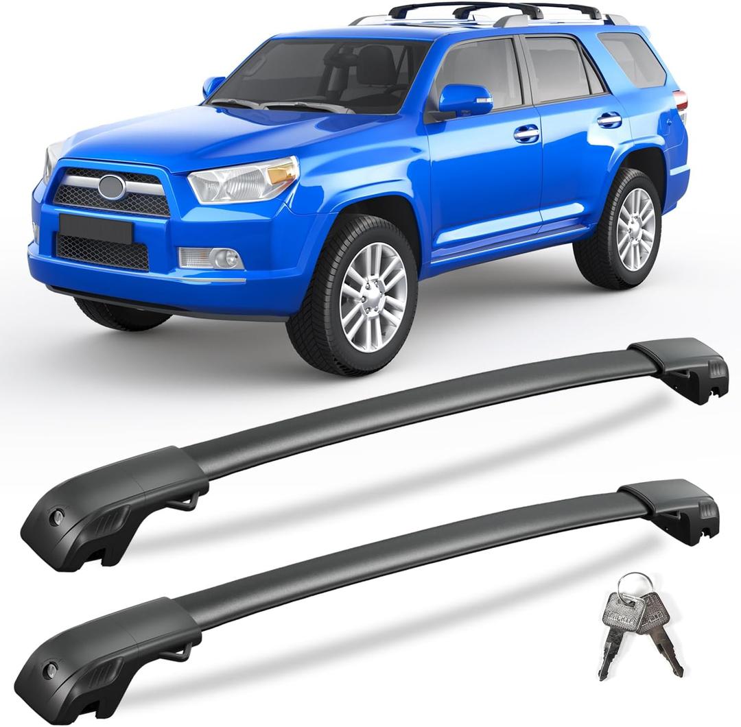 KINGGERI 220lbs Lockable Roof Rack Cross Bars Compatible with Toyota 4runner 2010-2024 with Raised Side Rails, Heavy Duty Aluminum Roof Rails Crossbars Luggage Accessories