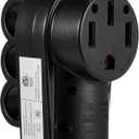 50 Amp RV Female Plug, NEMA 14-50R 125/250 Volt Heavy Duty Replacement Receptacle with Ergonomic Handles for RV, EV, Generator Cord, ETL Listed
