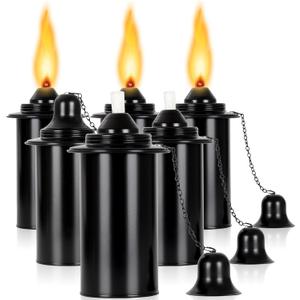 16oz Torch Replacement Canisters, Bamboo Lantern Refillable Torches, Decorative Torch Canister Replacement for Yard, Patio, Deck, Garden, Party, Landscap (16OZ-6PCS)