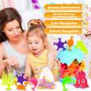 Suction Bath Toys for Kids, 18 Pcs Silicone Ocean Animal Suction Cup Toys with Eggshell & Bag, No Hole Mold Free Bath Toy, Sensory Window Building Toys for Toddlers Boys Girls 3 4 5 6 Year Old