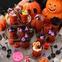 Maxdot 24 Pack Halloween Flowerpot Dessert Cup with Lids and Shovel Spoon Bottom Tray Halloween Cake Decoration Mold Small Flowerpot Cups Dessert Ice Cream Holder for Party DIY Supplies(Witch Hat)