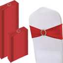 150 Pack Spandex Stretch Chair Sashes Bows, Elastic Stretch Chair Cover Bands Ties with Buckle Slider for Wedding Party Ceremony Reception Event Banquet Decoration (Red)