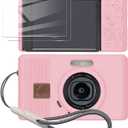 Silicone Case for kodak pixpro C1 Digital Camera with 2PCS Screen Protector and Lanyard - (Pink)
