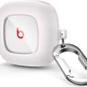SURITCH for Beats Fit Pro Case Cover Protector, Shock-Absorbing Protective TPU Shell for Beats Fit Pro Charging Case 2021 Earbuds Secure Locking System with Anti-Lost Keychain, White