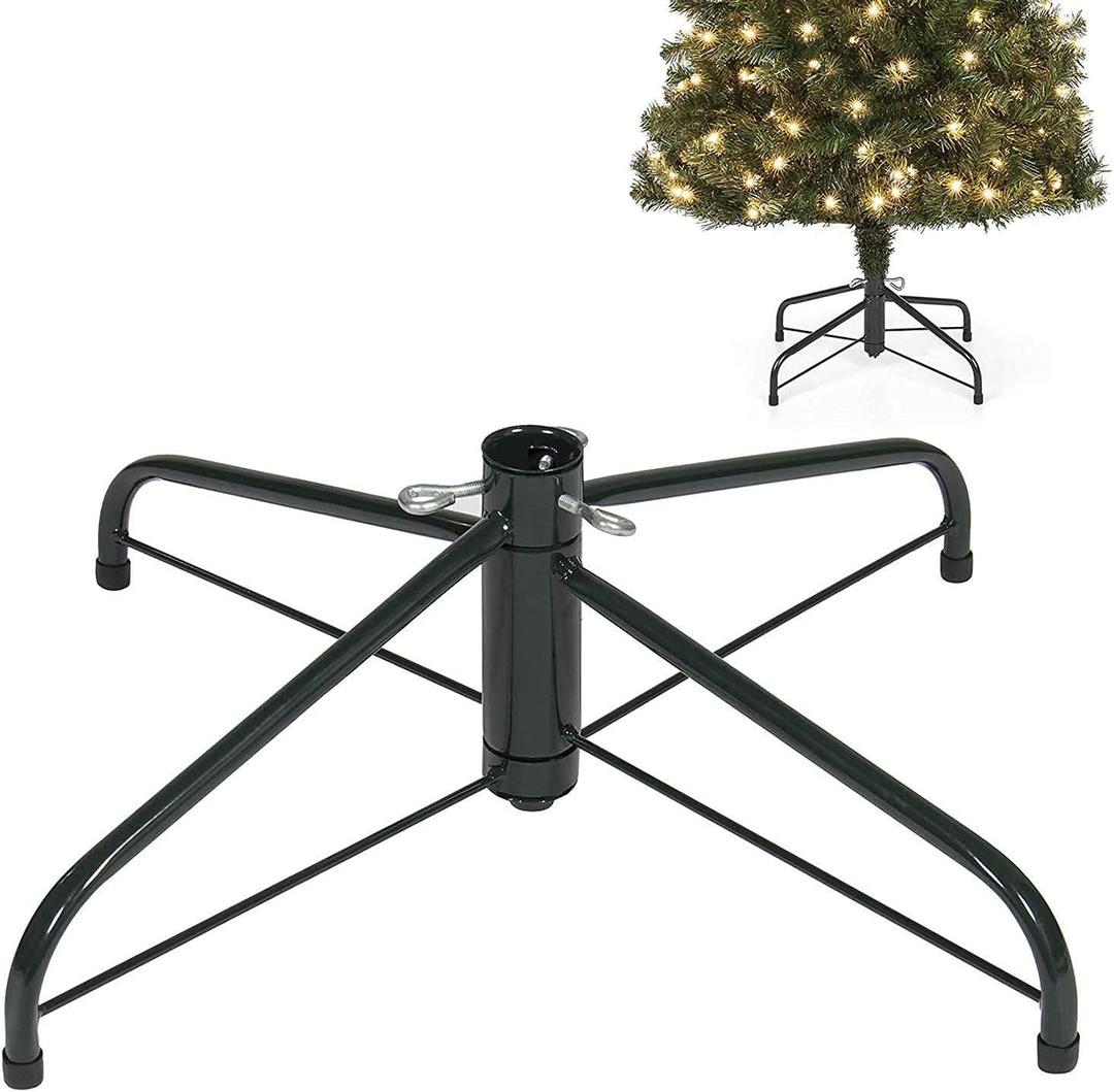 Replacement Christmas Tree Stand for Artificial Trees, Folding Christmas Tree Base for 4 Ft to 6 Ft Artificial Trees, Fits 0.5-1.25 Inch Tree Pole, Black