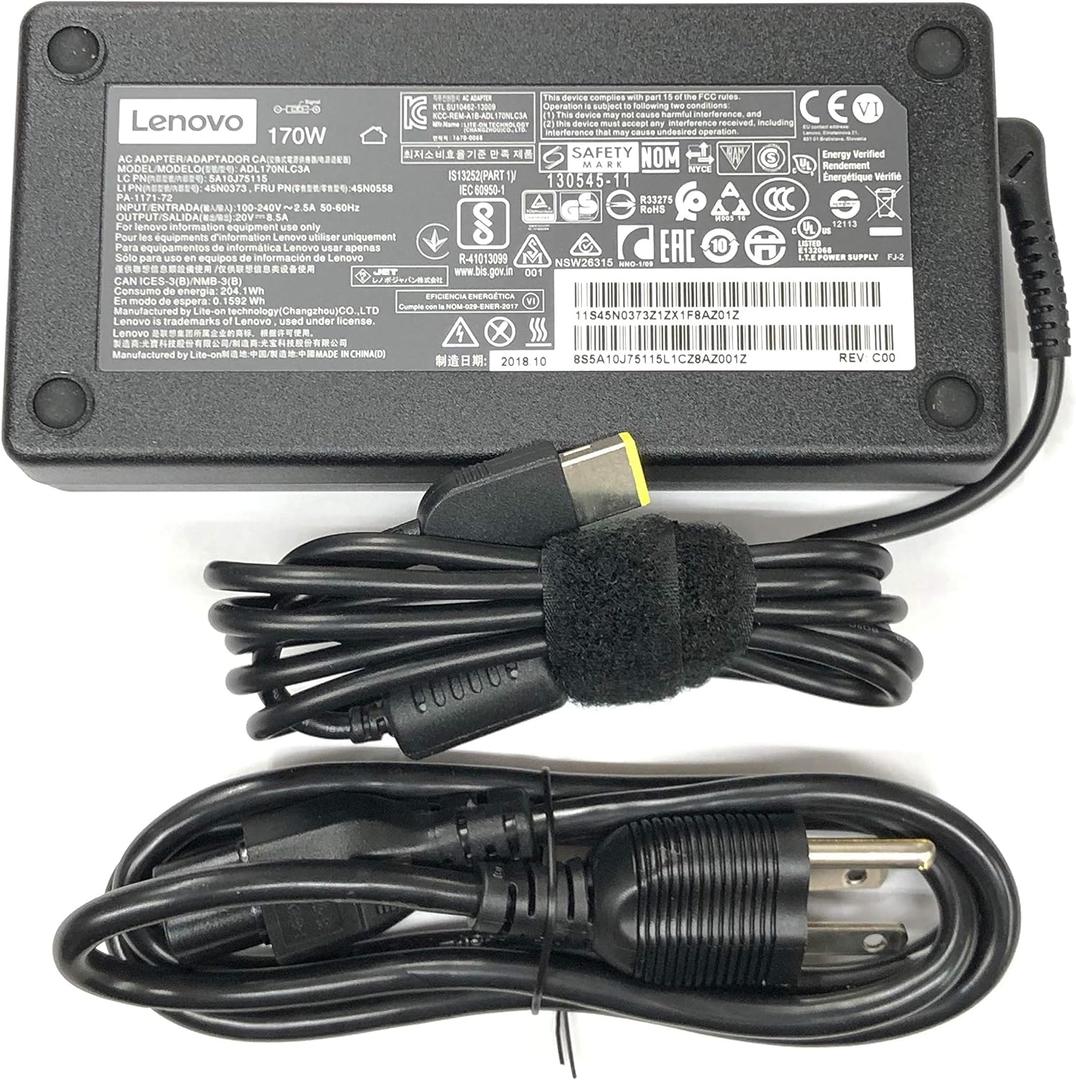 Lenovo 170W Replacement Slim AC Adapter for: Lenovo ThinkPad W540 W550s ThinkPad E440 E450 E555 S431 T540p X240 X250 Yoga 15 (S5) P/N 4X20E50574 ADL170NLC3A 36200321 45N0487 ADL170NLC2A