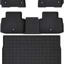 Floor Mats Cargo Mats for 2025 2026 Jeep Wagoneer S 4xe EV(Non Fuel),All Weather Protection Accessories Custom Full Set Liner Include 1st 2nd Row Car Floor Mats TPE Slush Heavy Duty Mat