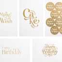 Paper Play 20 Pack Assorted Birthday Cards - 4 Matte Gold Foil Designs Happy Birthday Cards - 4 x 6 Inches Blank Birthday Notes Bulk Box Set - Greeting Cards with Envelopes & Gold Foil Stickers