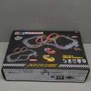 Slot Car Race Track Sets, 2 in 1 Race Car Track with 4 High-Speed Slot CarsGift Toy for Boys Kids Ages 5 6 7 8-12, Dual Power (Source) Cars Track,Dual Racing Game Lap Counter Circular Overpass Track