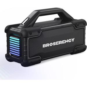 Portable Bluetooth Speaker Wireless Lights, Bluetooth Speaker Loud Stereo Sound, Outdoor Water Resistant Bluetooth Speaker 300W(Peak) Party Lights EQ TWS USB AUX TF IPX6 Party/Beach/Garage, Black