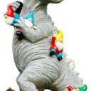 Garden Statue Outdoor Decoration, Weatherproof 14 Dinosaur Garden Gnome, Indoor Outdoor Dcor Garden Art for Patio Lawn Yard, Gardening Gift for Homeowners