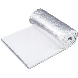 Sasylvia Aluminum Foil Faced Ceramic Fiber Blanket 24" x 96" 8# 2400 F Ceramic Fiber Insulation for Kiln Furnace Chimney Fireplace HVAC Welding Soldering Oven Stove Pipe Insulation (1/2 Inch)