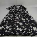 Wedtrend Women's Vintage Tea Dress, Short Sleeve Cocktail Party Dress Work Church Casual Dress (Large, Black White Flower)