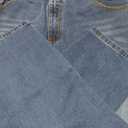 WICUSION Mens Elastic Waist Jeans Relaxed Fit Stretch Denim Pants Straight Leg Jean with Zipper, Blue 3XL