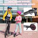 Electric Scooter for Kids Ages 6-12, 150W Motor, 4/7/11 Mph, 60 mins Ride Time, Adjustable Speed, LED Display, Colorful Lights, Electronic Brake, Foldable Kids Electric Scooter UL2272 Certified(Pink)
