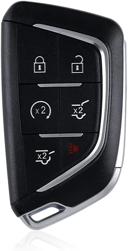 ABUDU fit for 2021Cadillac Escalade Smart Key Remote Key Fob 433MHz 49 Chip 5+1 Buttons SUV Start Function Blade Design No Logo FCC ID: YG0G20TB1