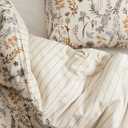 Nayoroom Beige Floral Duvet Cover Queen Size Vintage Floral Duvet Cover Spring Botanical Flowers Printed Cottagecore Bedding Set 3 Pieces Soft Lightweight Microfiber Pastoral Aesthetic Bedding Sets