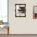 OIGUMR Square Wall Mirror Vintage Mirror Gold Mirror (Vintage Gold, 16.5 x 13.5 inch)
