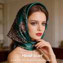Ciormis 35" Silk Head Scarf for Women, 4 Pcs Satin Hair Scarf Square Silk Bandana Top Neck Scarves Hair Wraps for Sleeping (U1-fashion Leopard-set24)