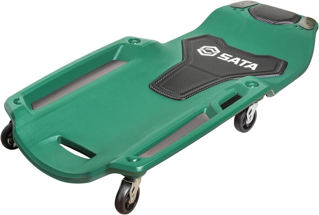 SATA 40 Creeper with Magnetic Trays with Padded Headrest, 286lbs Capacity Shop Creeper with Durable Casters