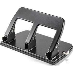 Medium-Heavy Duty 3-Hole Punch, Black