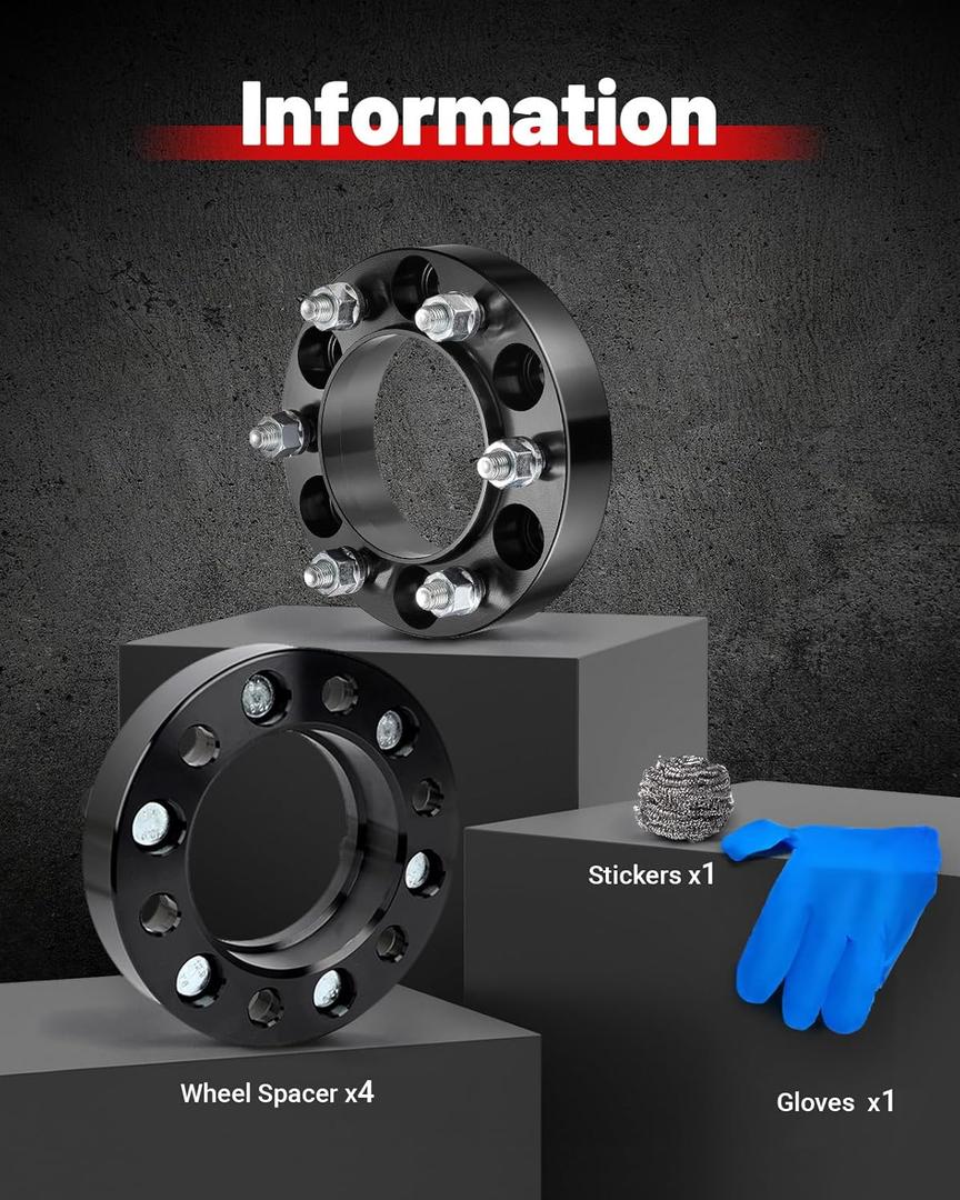 EVIL ENERGY 6X5.5 Hubcentric Wheel Spacers 1.25 inch Compatible for Tacoma 4Runner, M12x1.5 Thread 106mm Bore Aluminum Spacers Work On Tundra FJ Cruiser Sequoia GX460 GX470