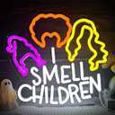 I smell children LED Neon Sign Dimmable Lamp Light Up Sign for Bedroom Coffee Shop Wall Decor Birthday Halloween Party Decoration
