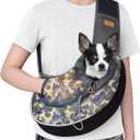 Cuby Pet Dog Sling Carrier for Small Dogs Cats Breathable Mesh Travel Safe Sling Bag Carrier for Dogs Cats Puppy ( M (5-10 lbs) Camouflage)