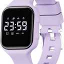 GOLDEN HOUR Kids Digital Sport Watches with Fitness Tracker, Alarm Clock, Stopwatch, No App Waterproof Birthday Gifts for Girls and Boys Ages 4-12 (Purple)