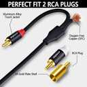 RCA Audio Stereo Cable 10 ft 2RCA Male to Male Audio RCA Cables Dual Shielded Gold-Plated 2 RCA Stereo Cable for car Audio Video Cord, Hi-Fi Systems or Home Theater, HDTV(1, Black,10FT)
