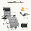NEWBULIG Zero Gravity Chair, Folding Patio Recliner with Removable Cushion & Cup Holder Trays, Portable Lounge Chair for Beach & Camping, Classic Grey